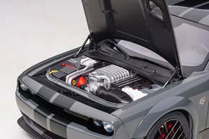 DODGE CHALLENGER SRT HELLCAT WIDEBODY 2018 GREY/BLACK STRIPES — фото 6
