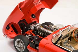 JAGUAR E-TYPE ROADSTER SERIES 1 3.8 RED WITH METAL WIRE-SPOKE WHEELS — фото 14