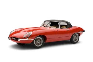 JAGUAR E-TYPE ROADSTER SERIES 1 3.8 RED WITH METAL WIRE-SPOKE WHEELS