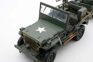 WILLYS JEEP 1943 С ПРИЦЕПОМ (АКСЕССУАРЫ В КОМЛЕКТЕ: ПУЛЕМЕТ, ЯЩИК ЗИП, БОЧКА, РАДИОСТАНЦИЯ) ХАКИ — фото 22