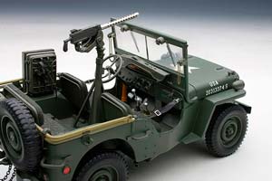 WILLYS JEEP 1943 С ПРИЦЕПОМ (АКСЕССУАРЫ В КОМЛЕКТЕ: ПУЛЕМЕТ, ЯЩИК ЗИП, БОЧКА, РАДИОСТАНЦИЯ) ХАКИ — фото 25