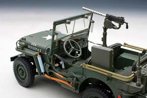 WILLYS JEEP 1943 С ПРИЦЕПОМ (АКСЕССУАРЫ В КОМЛЕКТЕ: ПУЛЕМЕТ, ЯЩИК ЗИП, БОЧКА, РАДИОСТАНЦИЯ) ХАКИ — фото 26