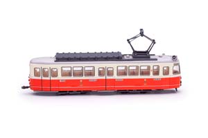 ТРАМВАЙ 1957 SIMMERING-GRAZ-PAUKER КРАСНЫЙ С БЕЛЫМ (ДЛИНА МОДЕЛИ 3-5 СМ) — фото 7