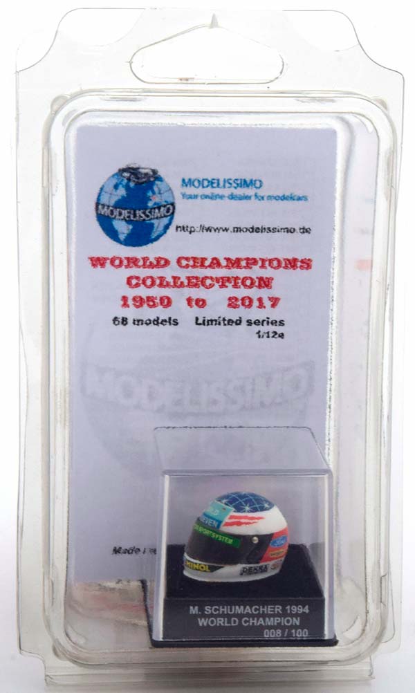 ШЛЕМ BENETTON WORLD CHAMPION 1994 SCHUMACHER WORLD CHAMPIONS COLLECTION, LIMITED 100 PCS. / БЕНЕТТОН ЧЕМПИОН МИРА ШУМАХЕР ЧАМПИОНС КОЛЛЕКТИОН ЛИМИТИРОВАННАЯ СЕРИЯ 100 ШТ — фото 5