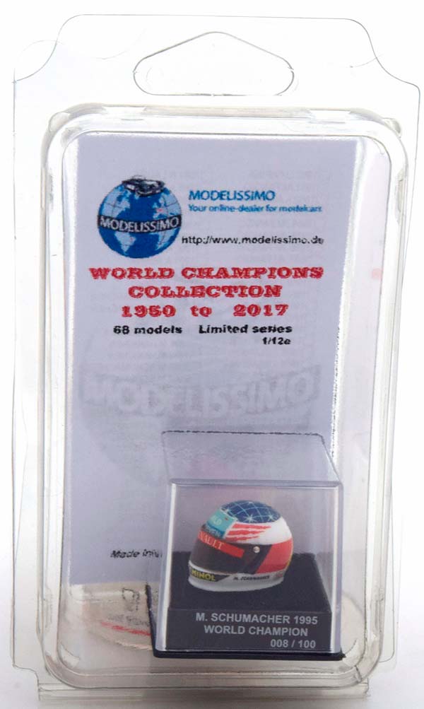 ШЛЕМ BENETTON WORLD CHAMPION 1995 SCHUMACHER WORLD CHAMPIONS COLLECTION, LIMITED 100 PCS. / БЕНЕТТОН ЧЕМПИОН МИРА ШУМАХЕР ЧАМПИОНС КОЛЛЕКТИОН ЛИМИТИРОВАННАЯ СЕРИЯ 100 ШТ — фото 5