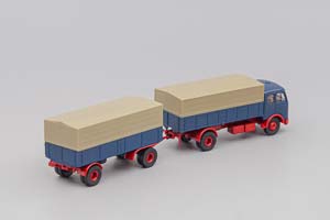 MERCEDES-BENZ LP 334 TRUCK / TRAILER, BLUE / RED / GRAY (ДЛИНА МОДЕЛИ 3-5 СМ) — фото 3
