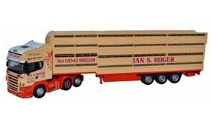 SCANIA R580 HOUGHTON PARKHOUSE LIVESTOCK TRANSPORTER IAN S R, BEIGE/ORANGE
