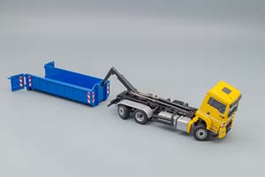MAN TGS M EURO 6 MEILLER 3-ACHS ABROLLKIPPER, YELLOW / BLUE — фото 6