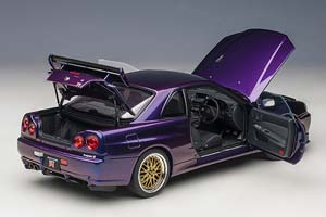 NISSAN SKYLINE GT-R (R34) V-SPEC II 2002 W/BBS LM WHEELS ФИОЛЕТОВЫЙ — фото 16
