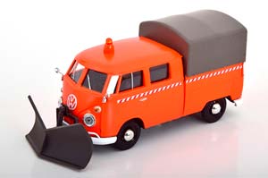 VW VOLKSWAGEN T1 PRITSCHE WITH SNOW PLOW, ORANGE GREY