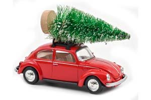 VW VOLKSWAGEN BEETLE 1303 (ЁЛКА НА КРЫШЕ) 1973 RED CHRISTMAS