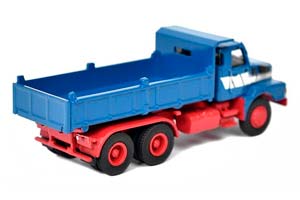 VOLVO N 10 DUMP TRUCK 1980, BLUE / RED (ДЛИНА МОДЕЛИ 3-5 СМ) — фото 2