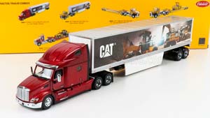 PETERBILT 579 TRUCK WITH CAT MURAL TRAILER 2011, RED MET SILVER