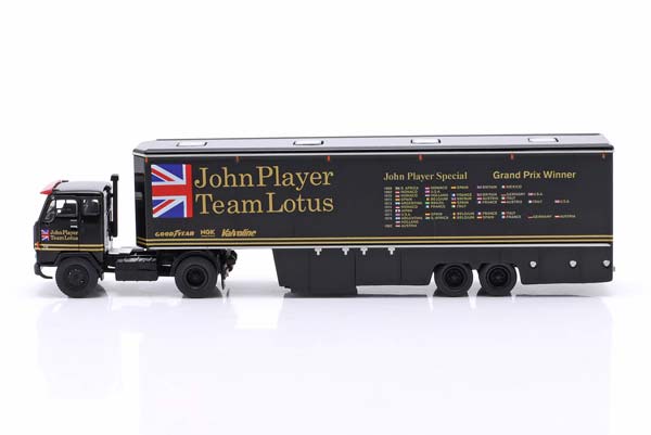 VOLVO F89 RACE TRANSPORTER JOHN PLAYER TEAM LOTUS FORMULA 1 1973 BLACK / ВОЛЬВО F89 РАКЕ ТРАНСПОРТЕР ДЖОХН ПЛАЙЕР КОМАНДА ЛОТУС ФОРМУЛА-1 ЧЕРНЫЙ — фото 4