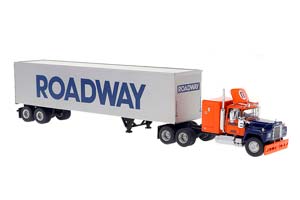 MACK RS 700 1966 СЕДЕЛЬНЫЙ ТЯГАЧ С ПОЛУПРИЦЕПОМ ROADWAY ОРАНЖЕВЫЙ С БЕЛЫМ