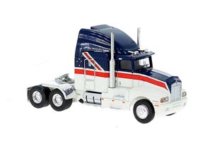 KENWORTH T600 1984 СЕДЕЛЬНЫЙ ТЯГАЧ, БЕЛЫЙ С СИНИМ И КРАСНЫМ