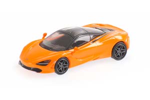 MCLAREN 720 S 2017, ОRANGE/BLACK (ДЛИНА МОДЕЛИ 3-5 СМ)