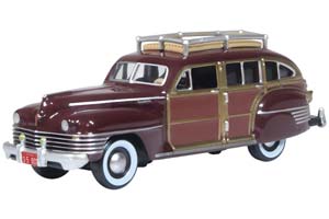 CHRYSLER TOWN & COUNTRY WOODY WAGON 1942, DARK RED (ДЛИНА МОДЕЛИ 3-5 СМ)