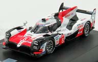 TOYOTA TS050 HYBRID 2.4L TURBO V6 TEAM TOYOTA GAZOO RACING N8 WINNER 24H LE MANS (2018) F.ALONSO - S.BUEMI - K.NAKAJIMA , WHITE RED BLACK (ДЛИНА МОДЕЛИ 3-5 СМ)