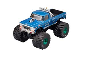 FORD F-250 MONSTER TRUCK BIGFOOT #1 1974 BLUE (КОЛЕСА 66 ДЮЙМОВ)(GREENLIGHT!!! ЗЕЛЕНЫЕ КОЛЁСА!!!) — фото 1