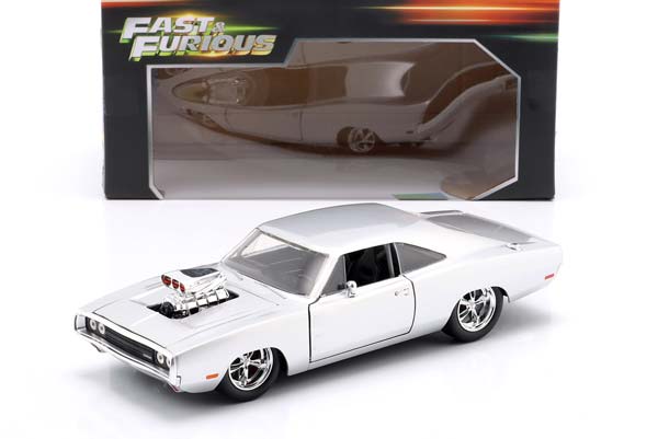 DOM'S DODGE CHARGER R/T 1970 FILM FAST & FURIOUS (2001) SILVER JADA TOYS / ДОМ ДОДЖ ЧАРГЕР ФИЛМ ФАСТ ФУРИОУС СЕРЕБРИСТЫЙ ДЖАДА ТОЙС — фото 3