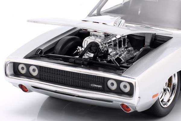 DOM'S DODGE CHARGER R/T 1970 FILM FAST & FURIOUS (2001) SILVER JADA TOYS / ДОМ ДОДЖ ЧАРГЕР ФИЛМ ФАСТ ФУРИОУС СЕРЕБРИСТЫЙ ДЖАДА ТОЙС — фото 6