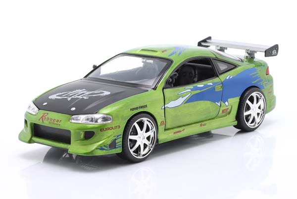 BRIAN'S MITSUBISHI ECLIPSE FAST & FURIOUS (2001) GREEN / DECOR JADA TOYS / БРИАН МИЦУБИСИ ЕКЛИПСЕ ФАСТ ФУРИОУС ЗЕЛЕНЫЙ ДЖАДА ТОЙС