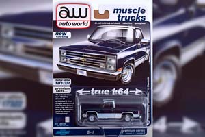CHEVROLET SILVERADO 10 FLEETSIDE (1985), DARK BLUE WHITE (ДЛИНА МОДЕЛИ 6-10 СМ)