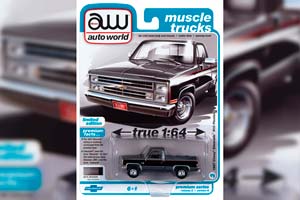 CHEVROLET SILVERADO R10 FLEETSIDE (1987), ЧЕРНЫЙ С СЕРЫМ (ДЛИНА МОДЕЛИ 6-10 СМ)