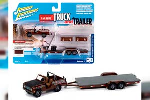 FORD BRONCO WITH OPEN TRAILER & TIRES (KING OF THE HAMMERS) (1966), BROWN (ДЛИНА МОДЕЛИ 6-10 СМ)