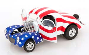 WILLYS GASSER CUSTOM PATRIOT 1940 WHITE BLUE RED — фото 3