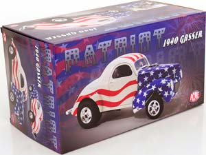 WILLYS GASSER CUSTOM PATRIOT 1940 WHITE BLUE RED — фото 5