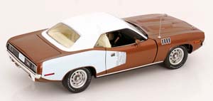 PLYMOUTH CUDA BARACUDA 1971 BROWN METALLIC/MATT WHITE — фото 2