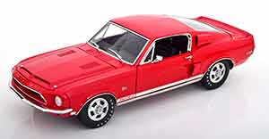 FORD SHELBY MUSTANG GT500 KR 1968 DARKRED WHITE