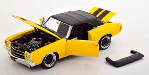 CHEVROLET CHEVELLE SS RESTOMOD CONVERTIBLE 1970 YELLOW BLACK — фото 3