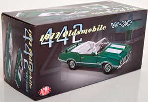 OLDSMOBILE 442 W-30 CONVERTIBLE WITH REMOVABLE SOFTTOP 1972 GREENMETALLIC WHITE — фото 6