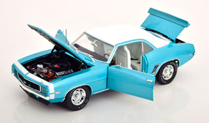 CHEVROLET CAMARO RS 350 1969 TURQUOISE WHITE — фото 3