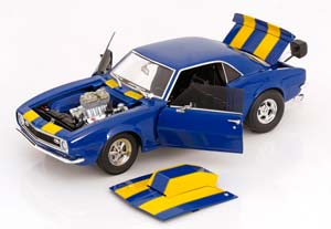 CHEVROLET CAMARO Z/28 DRAG OUTLAWS 1968 BLUE YELLOW — фото 3