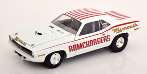 PLYMOUTH HEMI CUDA RAMCHARGERS 1970 WHITE RED