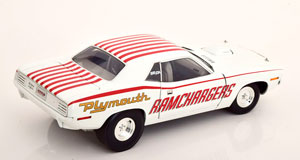 PLYMOUTH HEMI CUDA RAMCHARGERS 1970 WHITE RED — фото 2