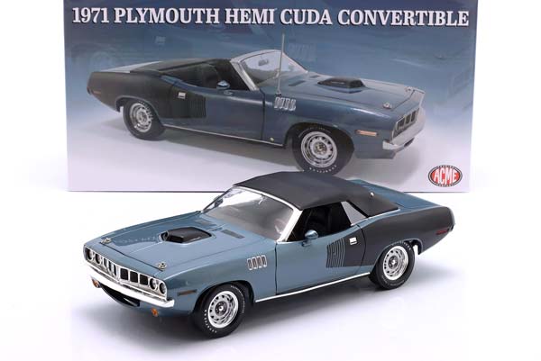 PLYMOUTH HEMI CUDA CONVERTIBLE WINCHESTER YEAR 1971 GRAY / BLUE / ПЛИМУТ ХЕМИ КУДА КАБРИОЛЕТ ВИНЧЕСТЕР СЕРЫЙ СИНИЙ — фото 3