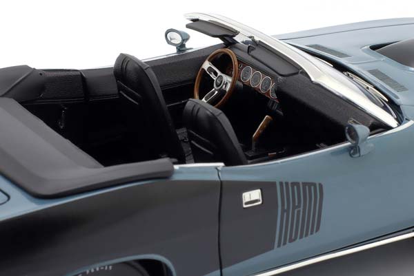 PLYMOUTH HEMI CUDA CONVERTIBLE WINCHESTER YEAR 1971 GRAY / BLUE / ПЛИМУТ ХЕМИ КУДА КАБРИОЛЕТ ВИНЧЕСТЕР СЕРЫЙ СИНИЙ — фото 5