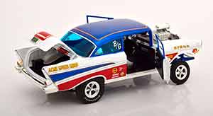 CHEVROLET BEL AIR GASSER AMERICAN EXPRESS 1957 WHITE RED BLUE — фото 4