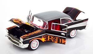 CHEVROLET BEL AIR BIG DADDY ED ROTH 1957 BLACK YELLOW SILVER — фото 3