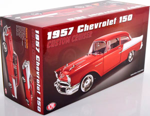 CHEVROLET 150 CUSTOM CRUISER 1957 ORANGE-METALLIC WHITE — фото 5
