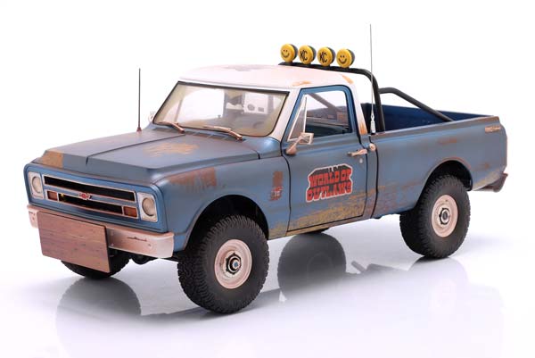 CHEVROLET K-10 PUSH TRUCK WORLD OF OUTLAWS 1967 BLUE / ШЕВРОЛЕ K-10 ПУШ ГРУЗОВИК МИРА УТЛАВС СИНИЙ