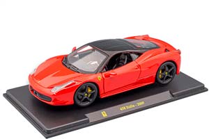 FERRARI 458 ITALIA 8C (2009) - CON VETRINA - WITH SHOWCASE, RED BLACK