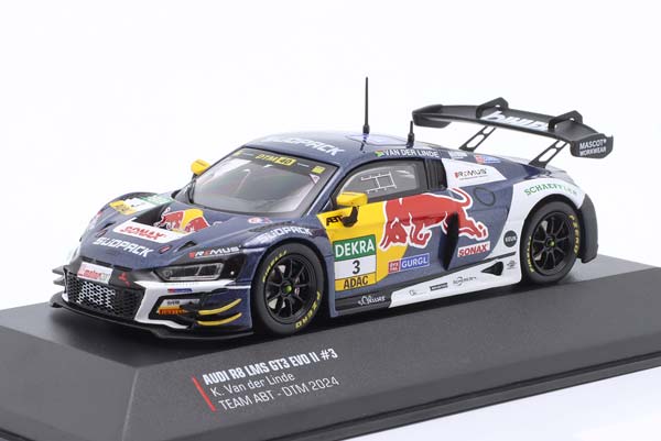 AUDI R8 LMS GT3 EVO II #3 КОМАНДА ABT SPORTSLINE DTM VIZE-CHAMPION 2024 K.VAN DER LINDE / АУДИ R8 ЛМС ГТ3 ЭВО 2 АБТ СПОРЦЛИНЕ ДТМ ВИЗЕ-ЧАМПИОН ФУРГОН ЛИНДЕ СИНИЙ