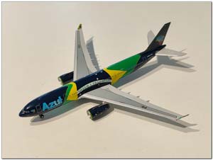 AIRBUS INDUSTRIES A330-243 AZUL LINHAS AEREAS BRASILEIRAS PR-AIV BRAZIL FLAG COLORS (ДЛИНА 14,75 СМ)