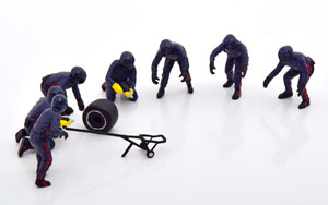 МОДЕЛЬ ФИГУРКИ PIT CREW SET 2 7 FIGURINEINES WITH ACESSORIES BLUE